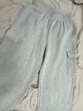 Light Gray Cargo Sweatpants - Soft Fleece Joggers